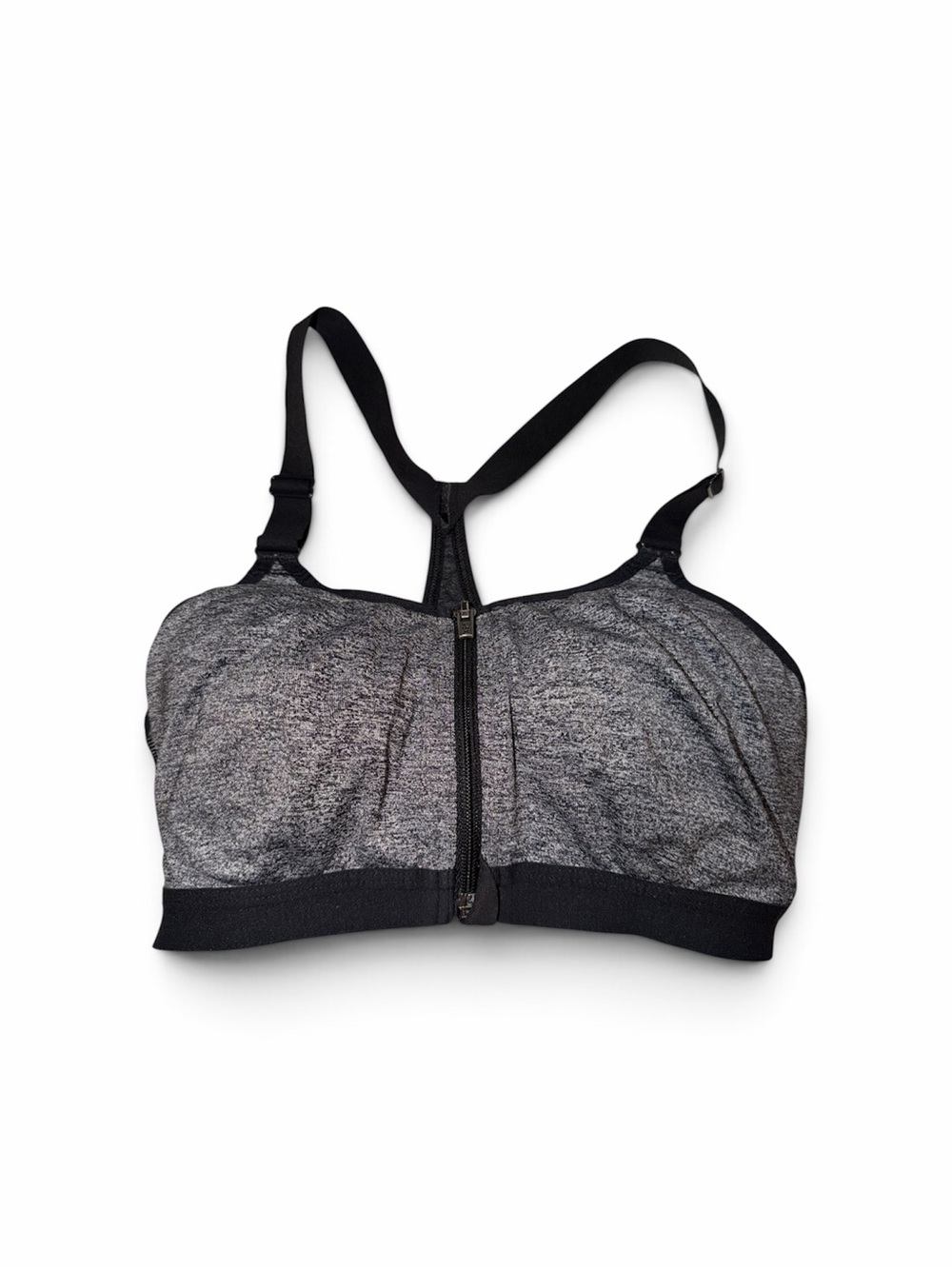 Victoria's Secret Gray Front-Zip Racerback Sports Bra